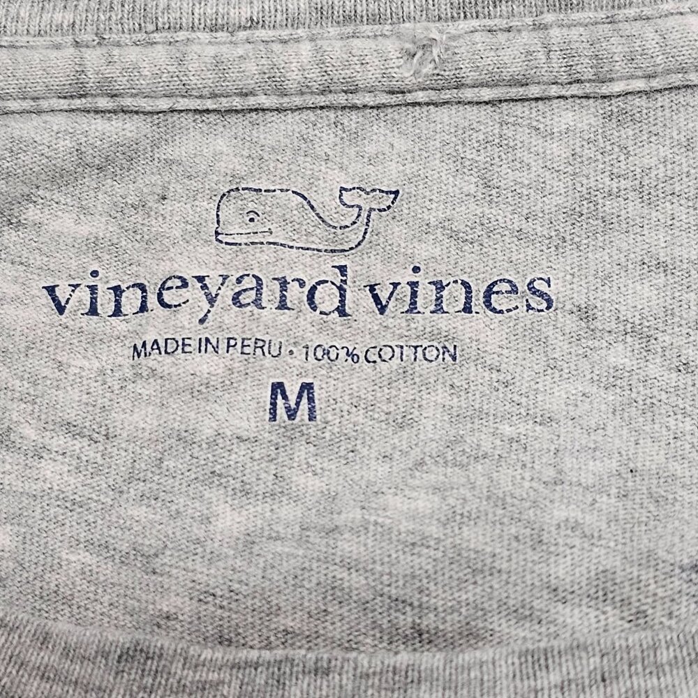 Vineyard Vines Long Sleeve Gray T Tee Shirt Whale Snowboarding Water Ski Blue M - Picture 5 of 9